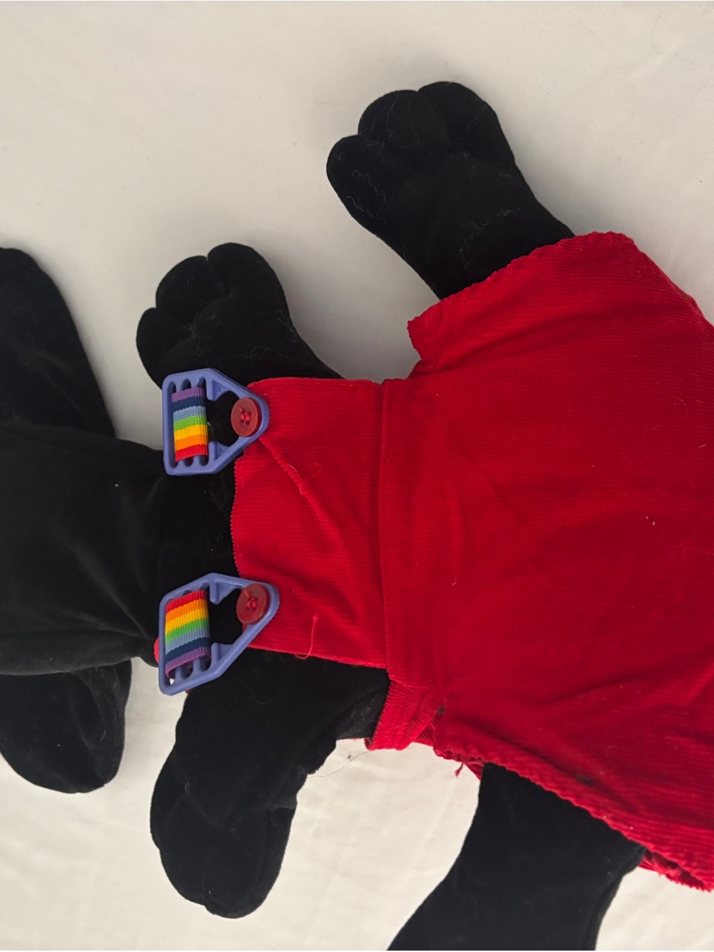 Vintage Pound Puppy 1980’s Black with Red Corduroy Jumper - Picture 7 of 9